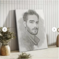قياس 20*30 سم لوحة فنية مخصصة برسم خطي رقمي من صورتك الشخصية