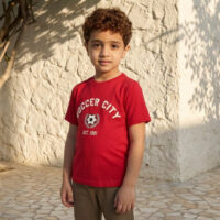 تيشيرت بطبعة كرة القدم قطن %100